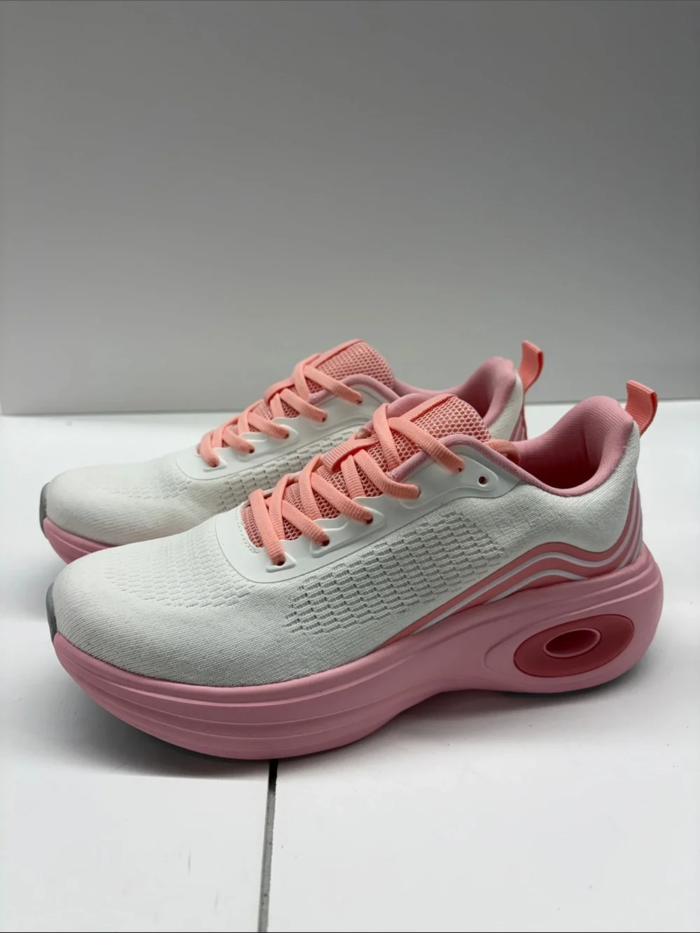 New Wondamo Women's White and Pink Athletic Sneakers Size 8